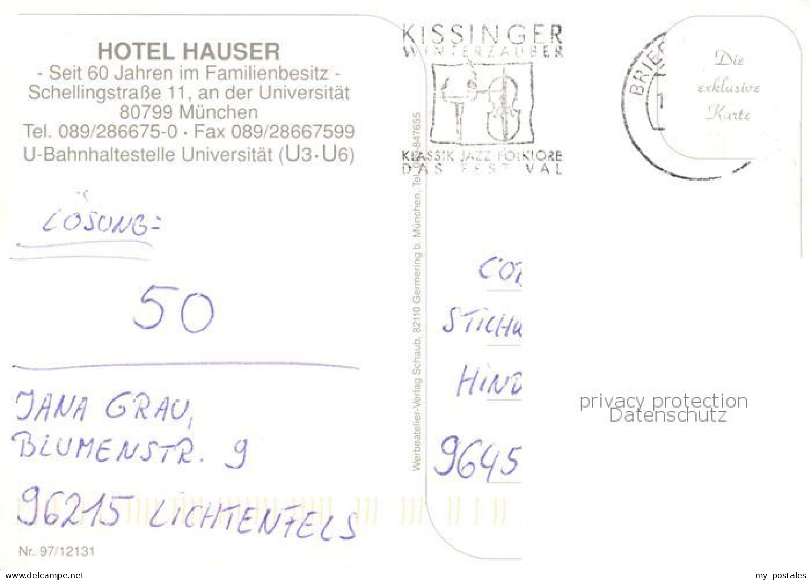 73785607 Muenchen Hotel Hauser Innen- U. Aussenansichten Muenchen - München