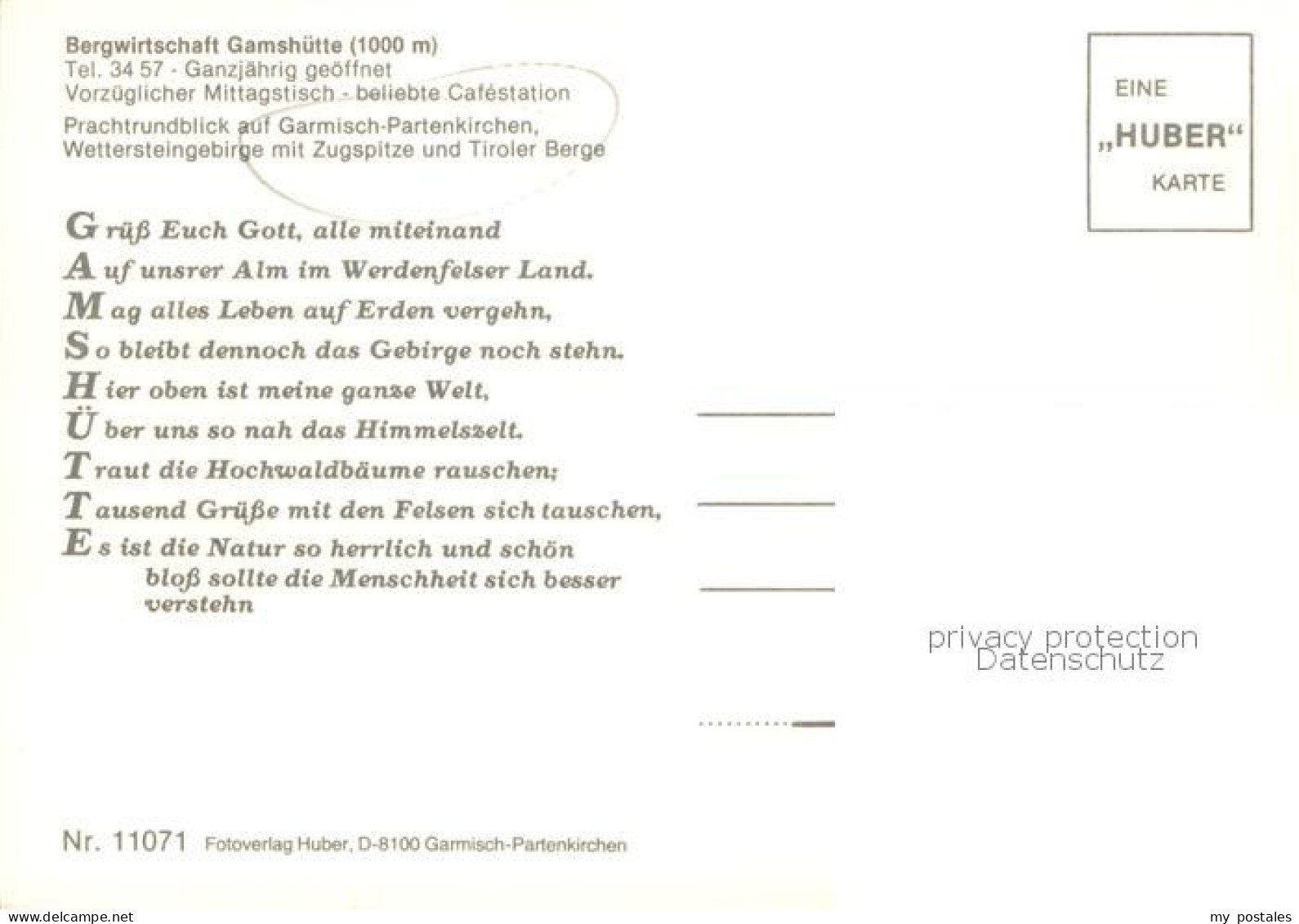 73785591 Garmisch-Partenkirchen Bergwirtschaft Gamhuette Aussenansicht Garmisch- - Garmisch-Partenkirchen