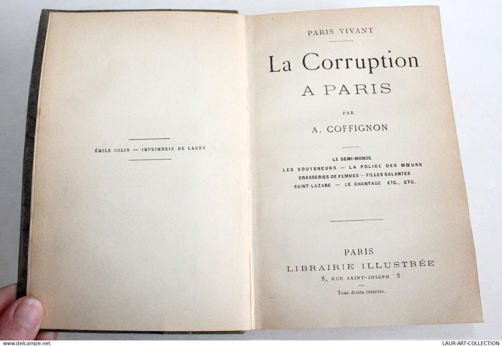 LA CORRUPTION A PARIS (PROSTITUTION) Par COFFIGNON, PARIS VIVANT DEMI MONDE 1889 / ANCIEN LIVRE XIXe SIECLE (2603.119) - History