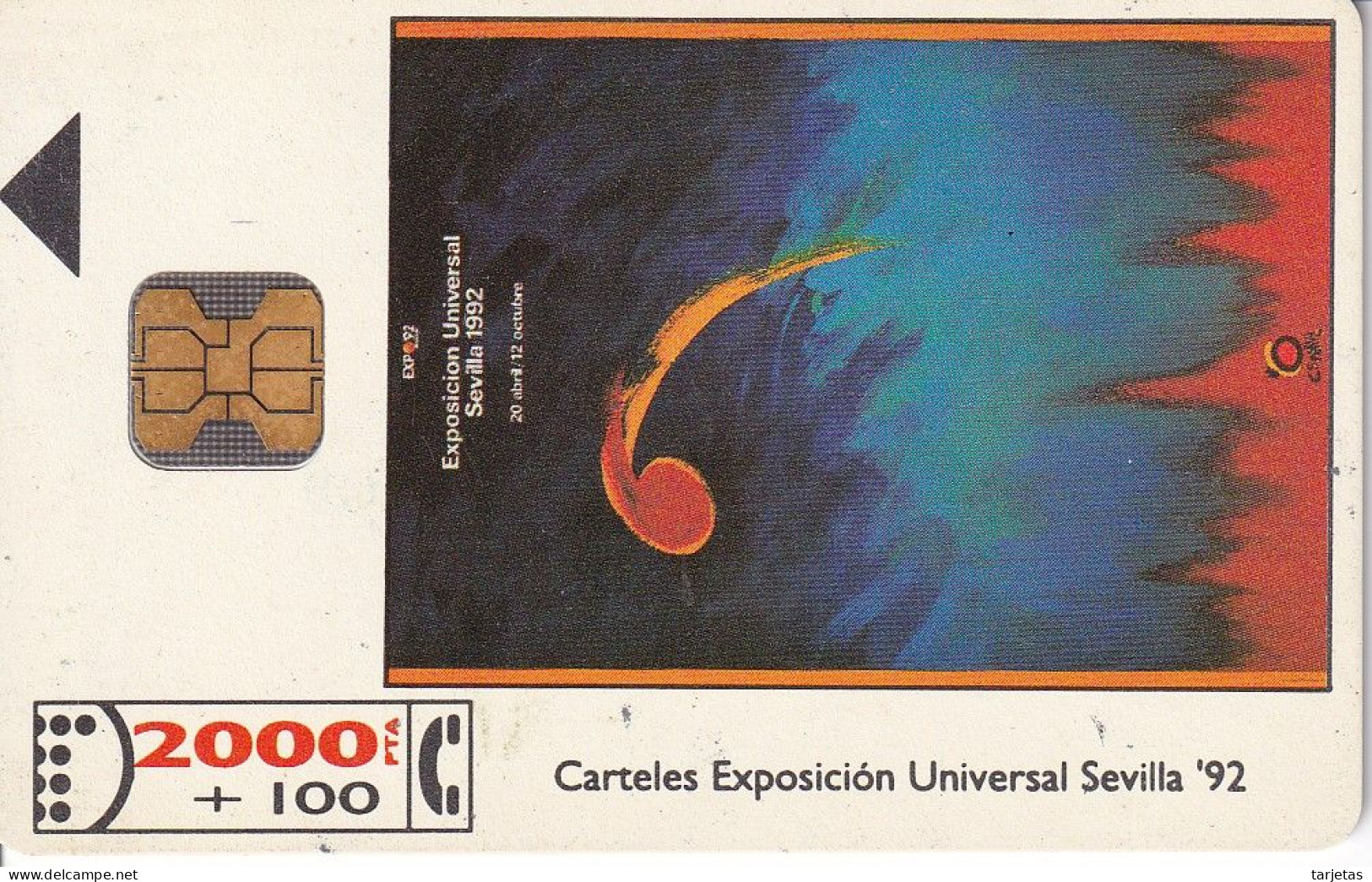 CP-002 (CON LA M) TARJETA DE ESPAÑA DE LA EXPO SEVILLA 92 L. MATTOTTI - Commemorative Pubblicitarie