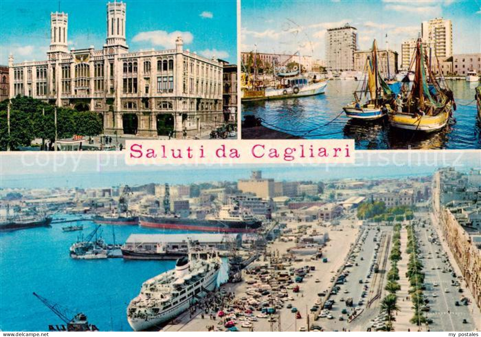 73785571 Cagliari Sardegna Fliegeraufnahme Palazzo Comunale - Il Porto  - Otros & Sin Clasificación