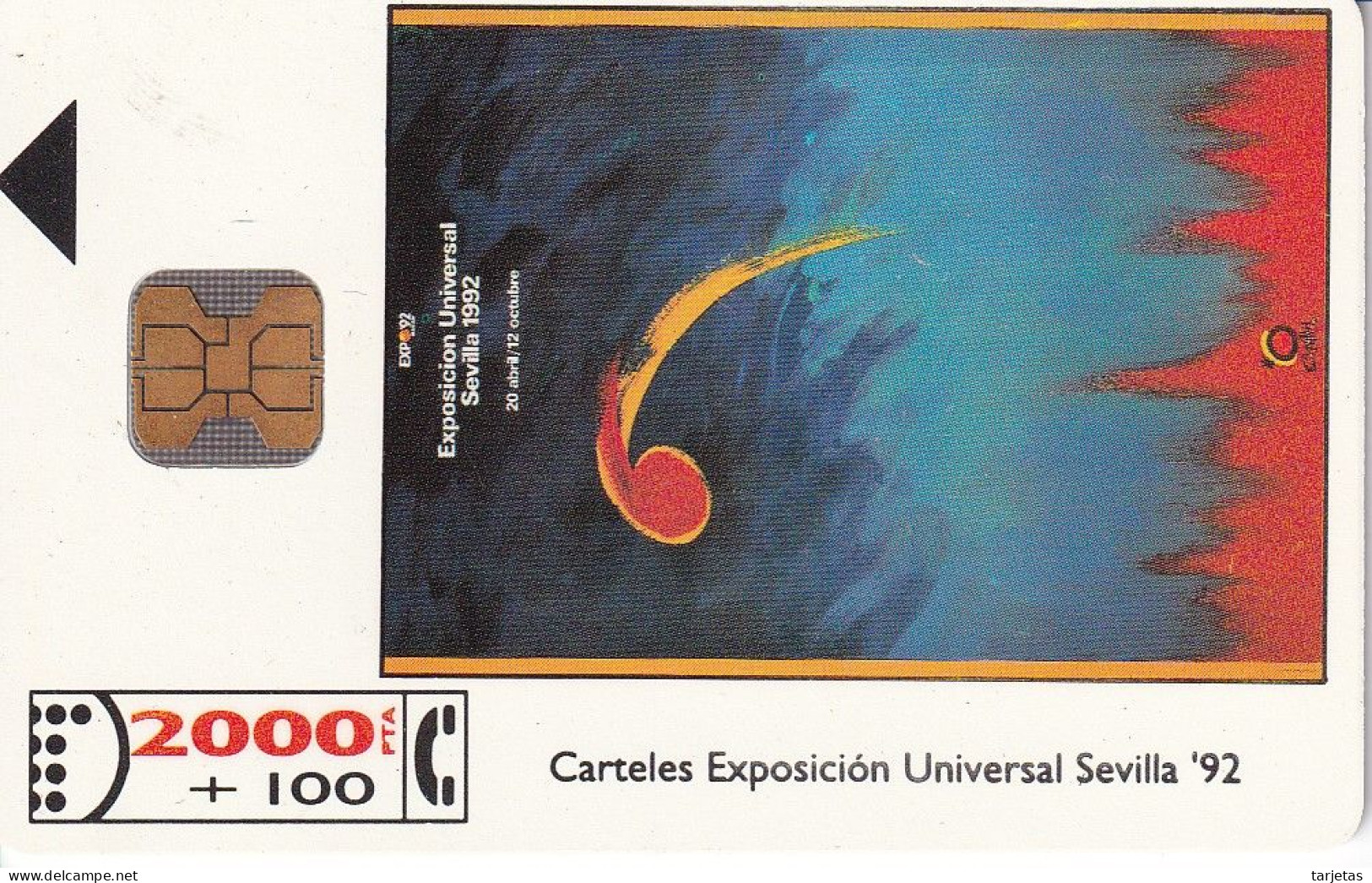 CP-002/1 (SIN LA M) TARJETA DE ESPAÑA DE LA EXPO SEVILLA 92 L. MATTOTTI - Conmemorativas Y Publicitarias