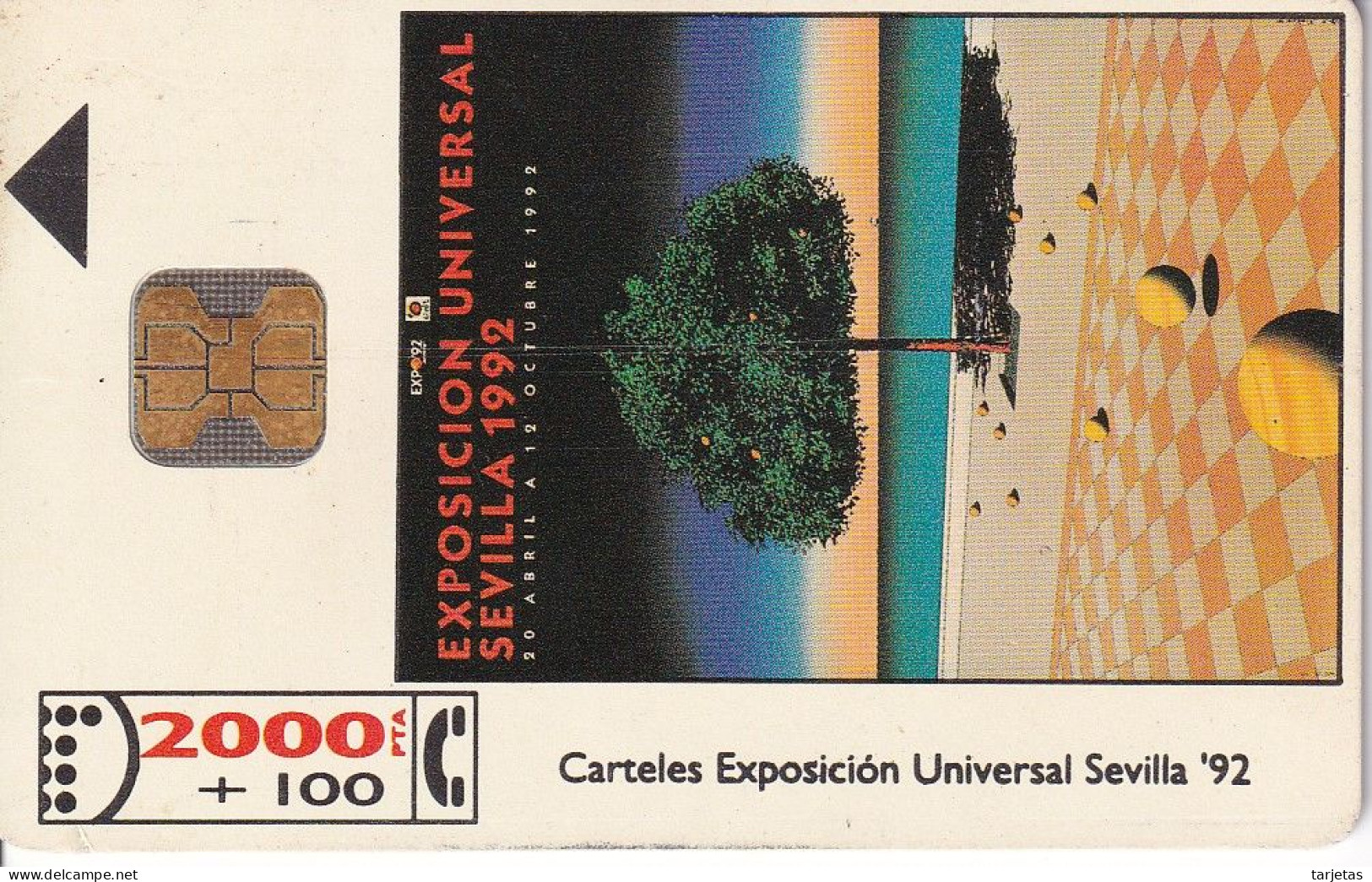 CP-003/1 (SIN LA M) TARJETA DE ESPAÑA DE LA EXPO SEVILLA 92 - G. BILLOUT - Commemorative Pubblicitarie