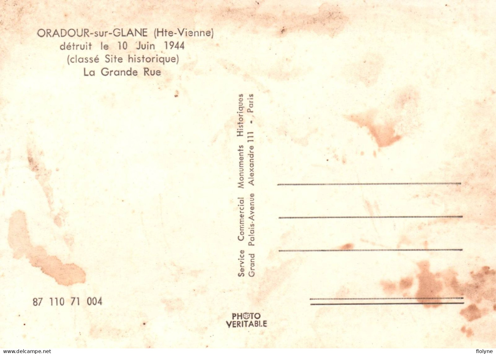 Oradour Sur Glane - 3 CP - Détruit Le 10 Juin 1944 - WW2 - L'église , Ancienne Rue Du Docteur Desourteaux - Oradour Sur Glane