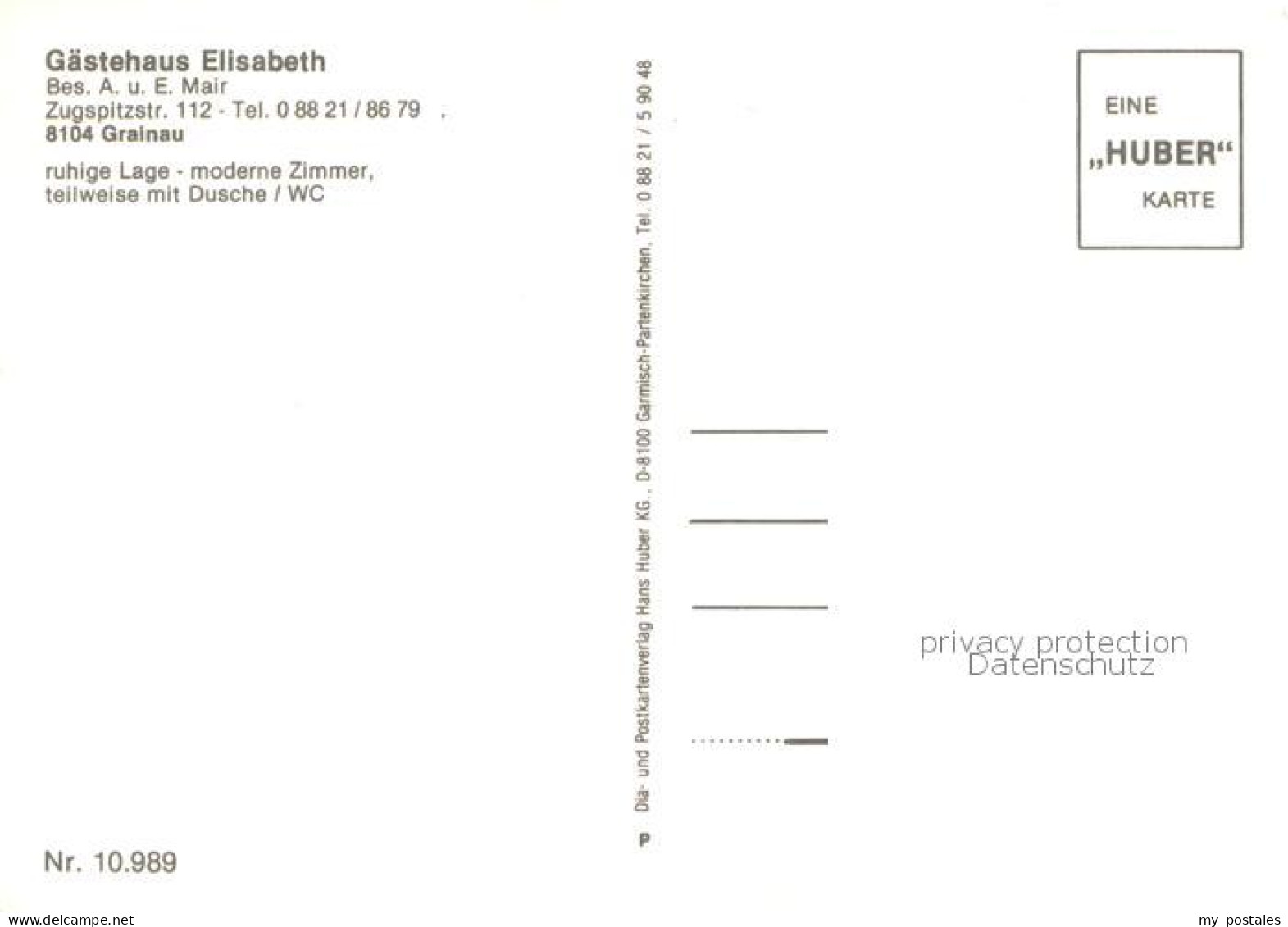 73785402 Grainau Gaestehaus Elisabeth Fremdenzimmer Landschaftspanorama Alpen Hu - Andere & Zonder Classificatie