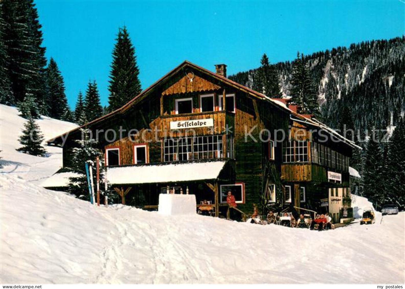 73785383 Tiefenbach Oberstdorf Alpengasthof Sesselalpe Im Winter Allgaeuer Alpe  - Oberstdorf