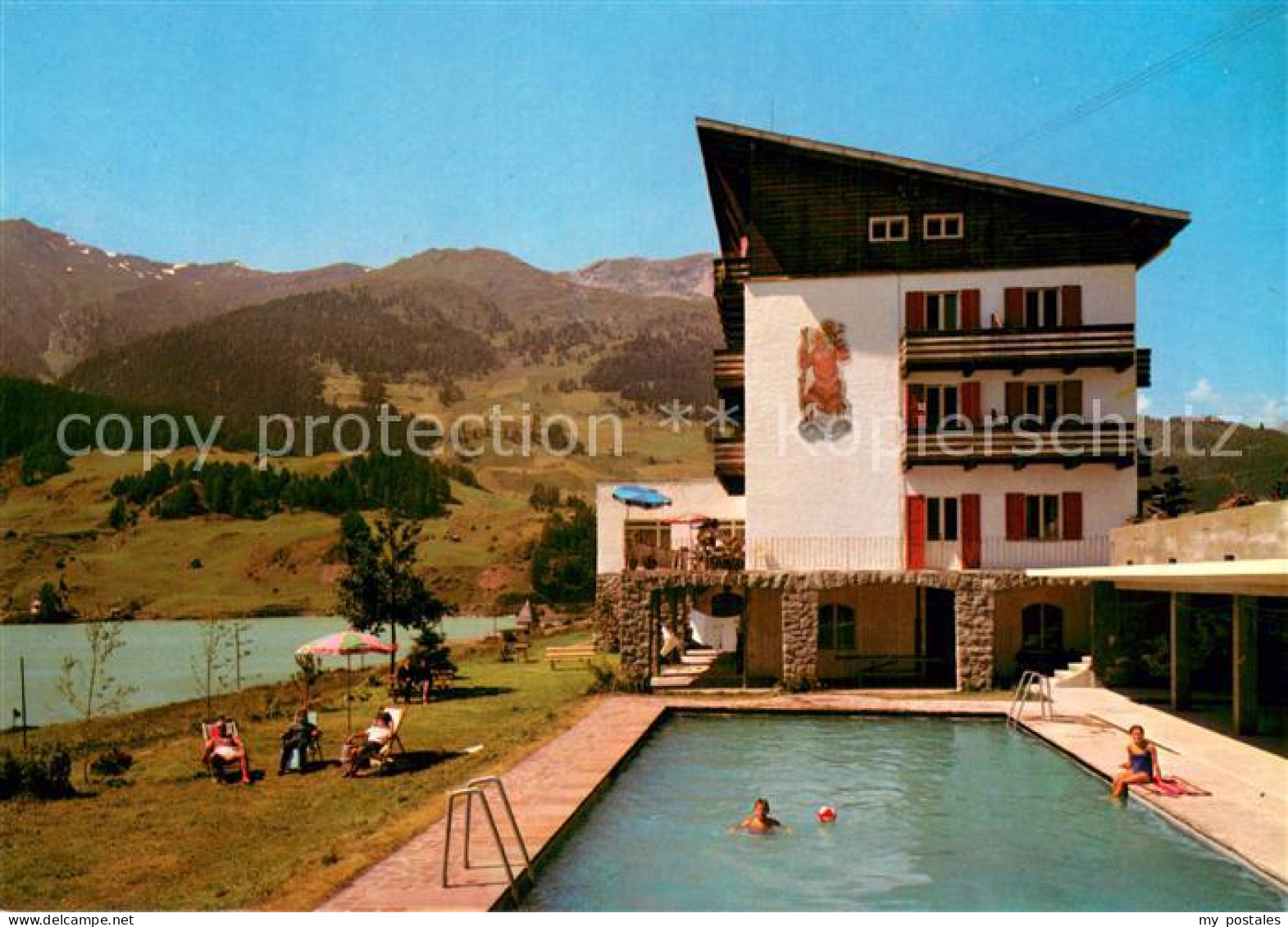 73785366 Resia Nuova Neureschen Seehotel Reschen Swimming Pool Albergo Al Lago R - Autres & Non Classés