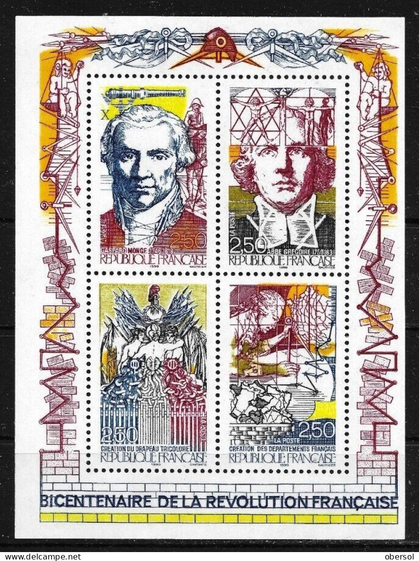 FRANCE 1990-91 French Revolution Bicentenary Souvenir Sheet MNH - Unused Stamps