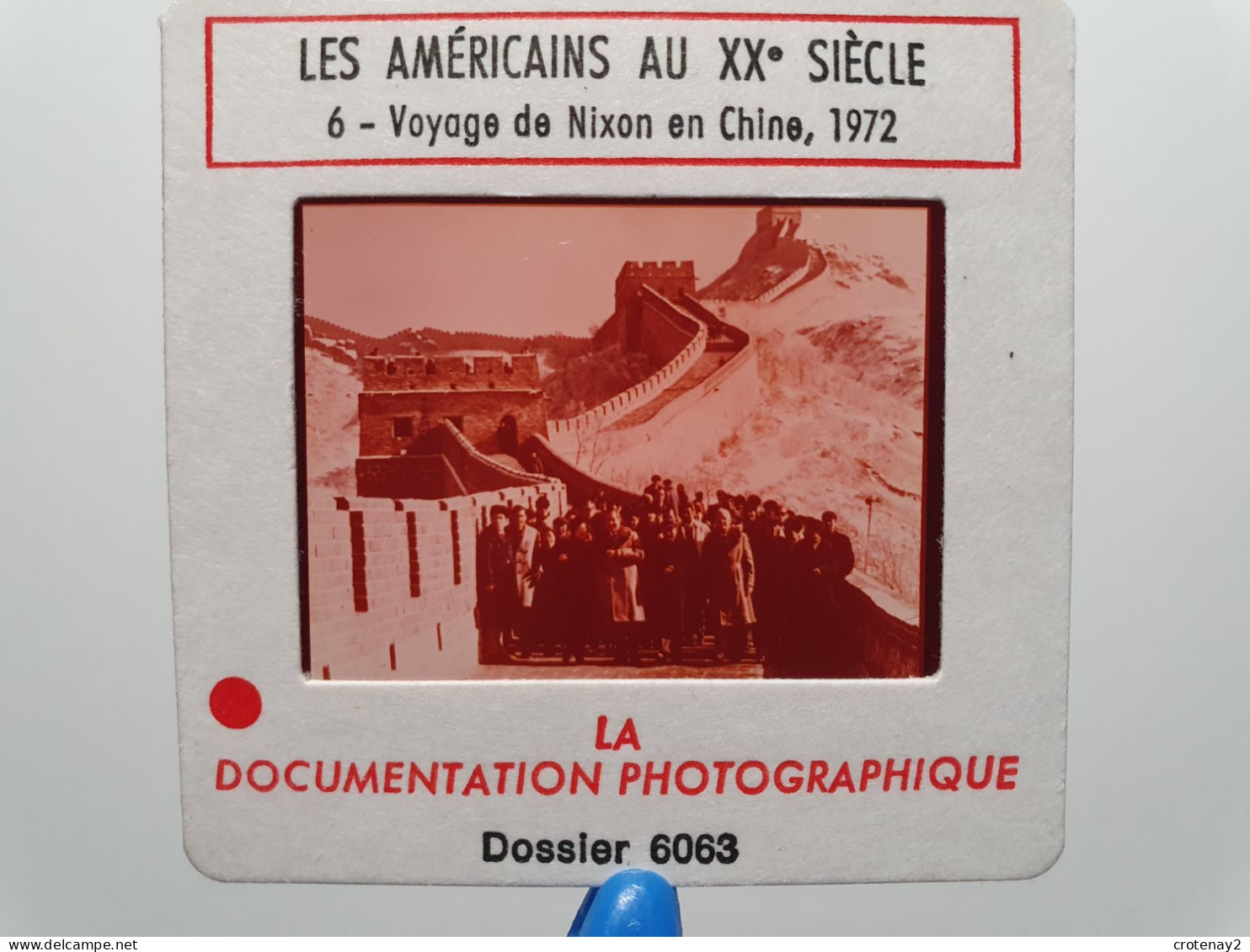Photo Diapo Diapositive Slide Les Américains Au XXème Siècle N°6 Voyage De NIXON Sur La Grande MURAILLE De CHINE En 1972 - Dias