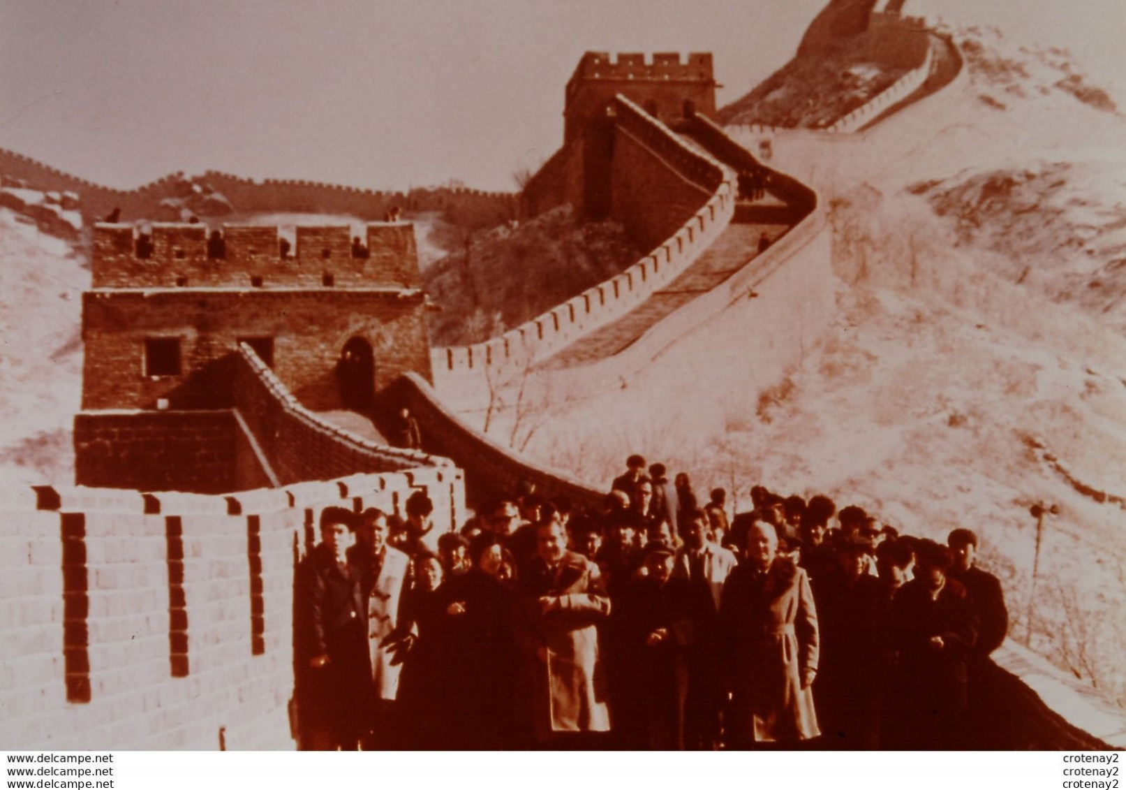 Photo Diapo Diapositive Slide Les Américains Au XXème Siècle N°6 Voyage De NIXON Sur La Grande MURAILLE De CHINE En 1972 - Dias