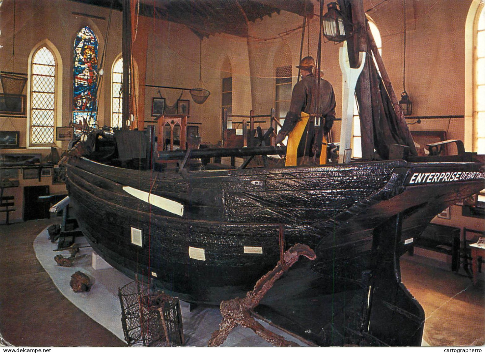 Navigation Sailing Vessels & Boats Themed Postcard Fishermen's Museum Hastings - Veleros