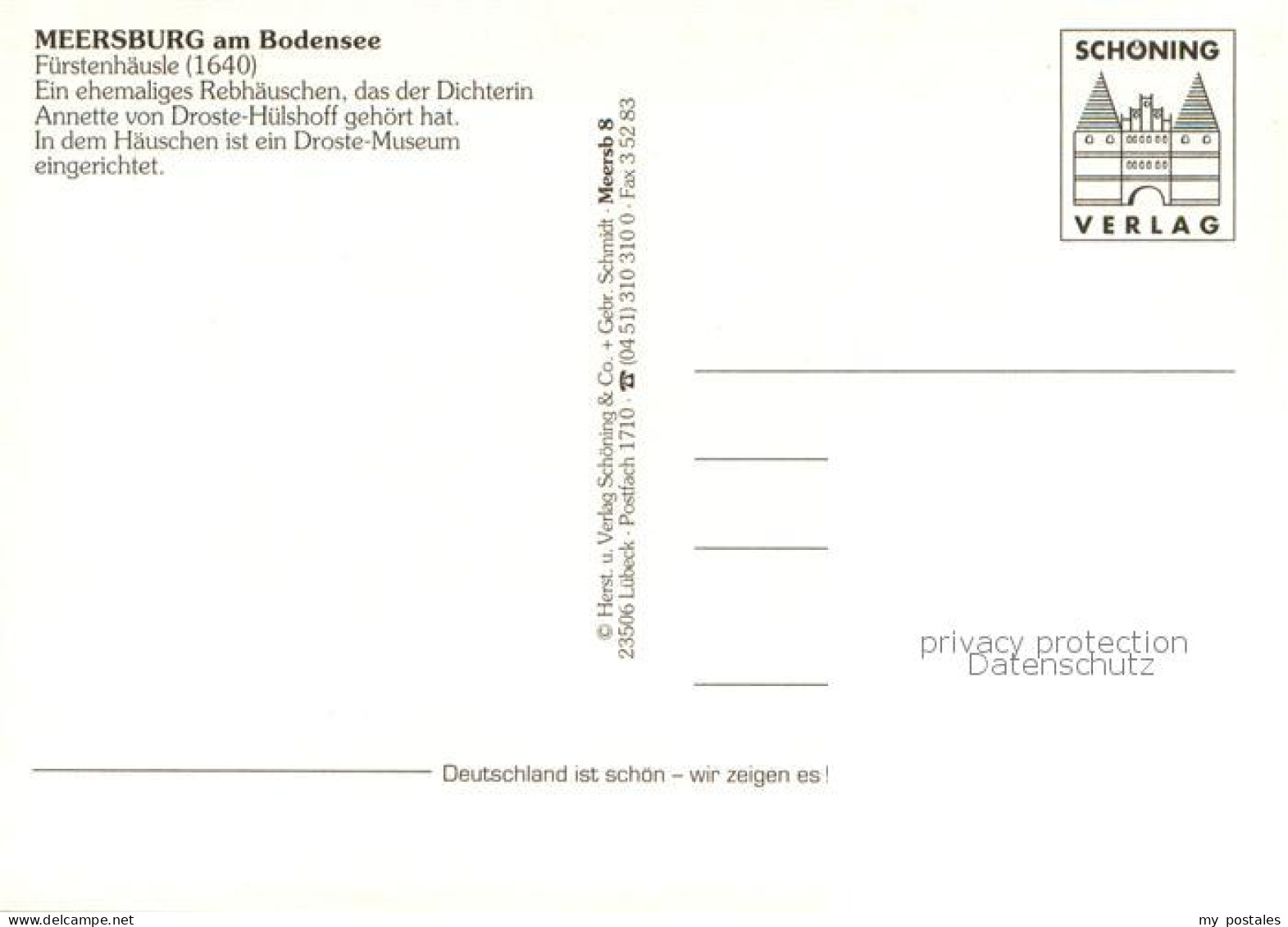 73785324 Meersburg Bodensee Fuerstenhaeusle Dichterin Annette Von Droste-Huelsho - Meersburg