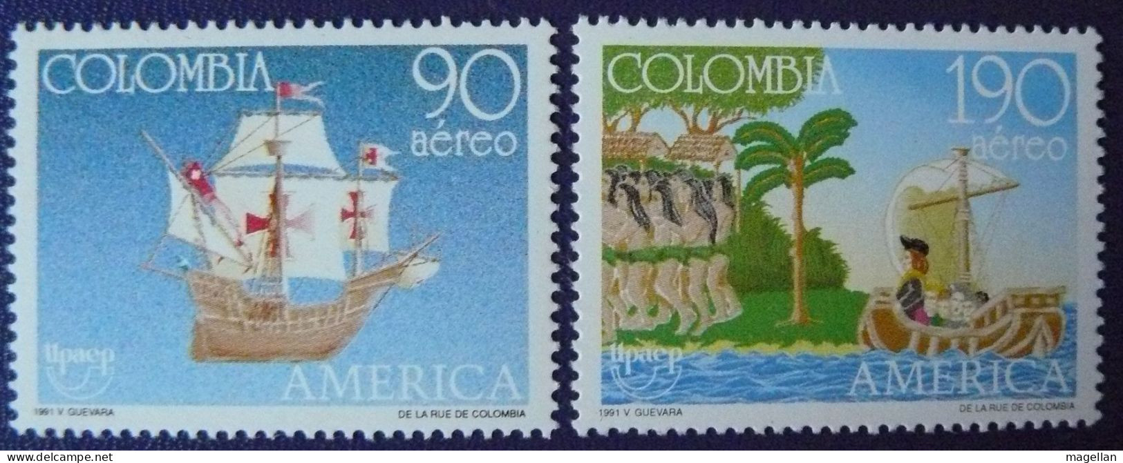 Colombie Yv. PA 838/839 Neufs ** (MNH) - 1991 - Bateaux - Voiliers - Barcos