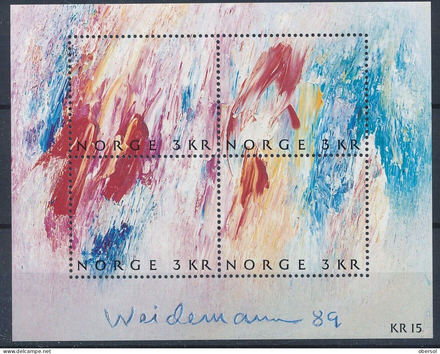 Norway 1989 Art, Paintings Complete Souvenir Sheet MNH - Nuovi