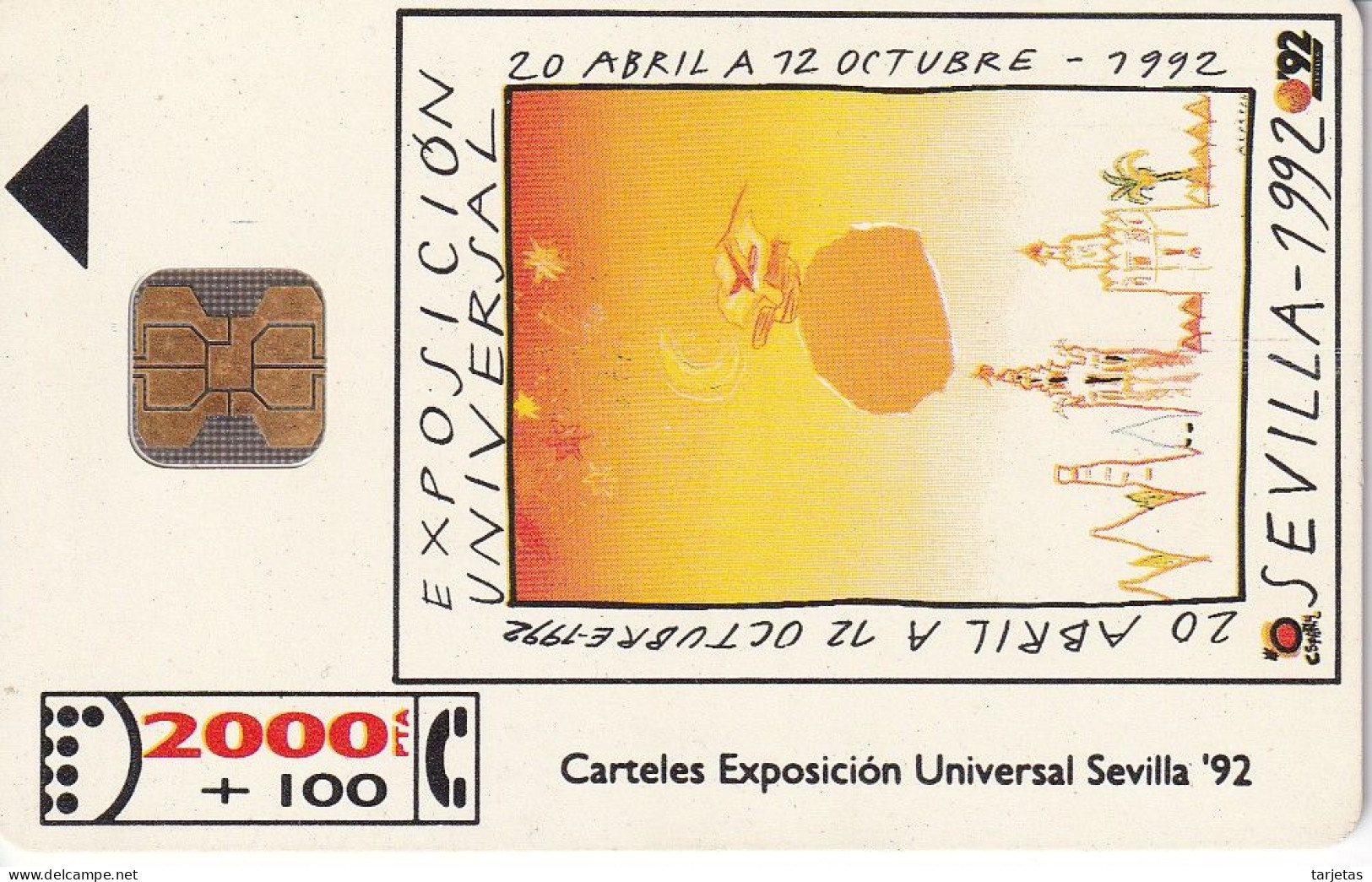 CP-006/1 (SIN LA M) TARJETA DE ESPAÑA DE LA EXPO SEVILLA 92 - A. GONZALEZ - Conmemorativas Y Publicitarias