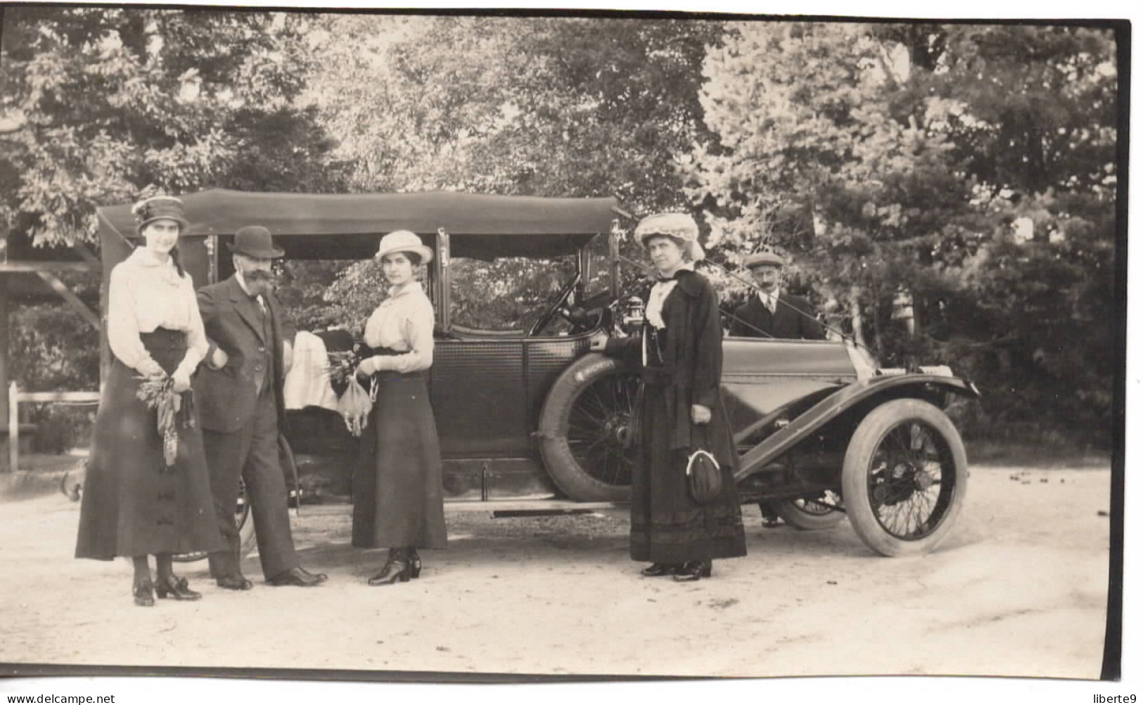 Automobile à FONTAINBLEAU 1915  Photo 6.5x11cm - Coches