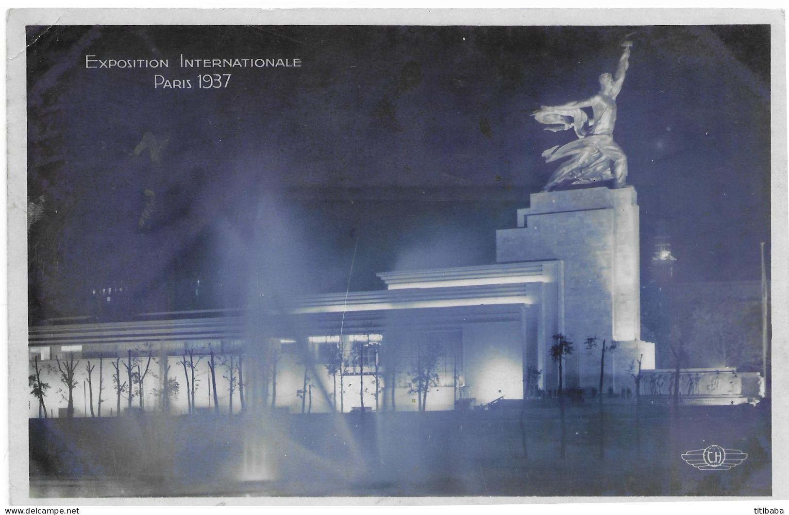 75 Exposition Internationale De Paris 1937 Pavillon De L'URSS Vu De Nuit - Tentoonstellingen