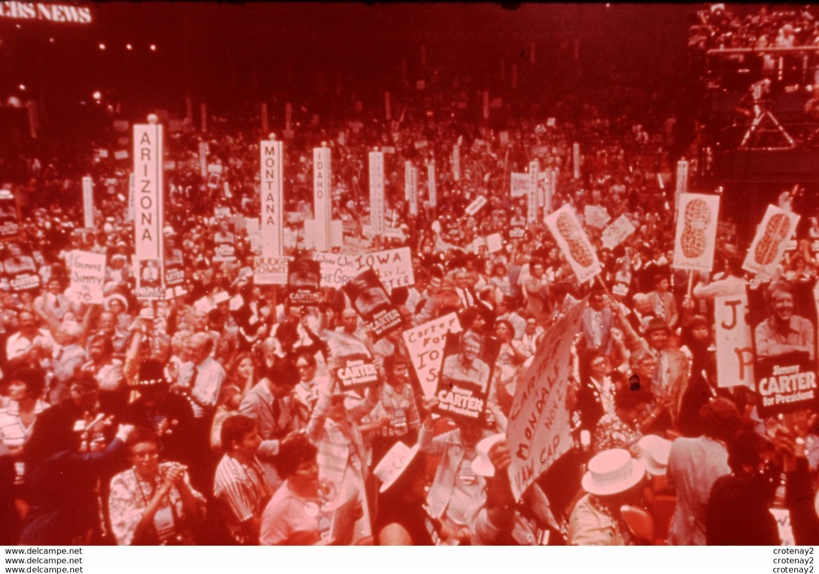 Photo Diapo Diapositive Slide Américains Au XXème Siècle N°11 Convention Démocrate CARTER MADISON SQUARE GARDEN 1976 - Diapositivas