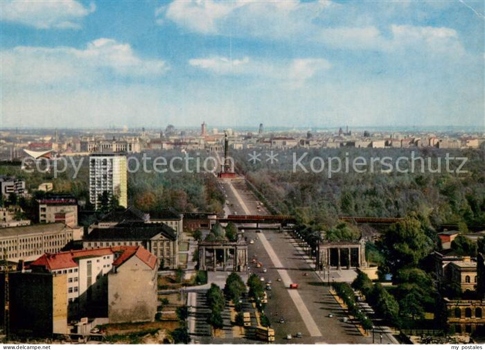 73785088 Berlin Fliegeraufnahme Siegessaeule U. Brandenburger Tor Berlin - Sonstige & Ohne Zuordnung