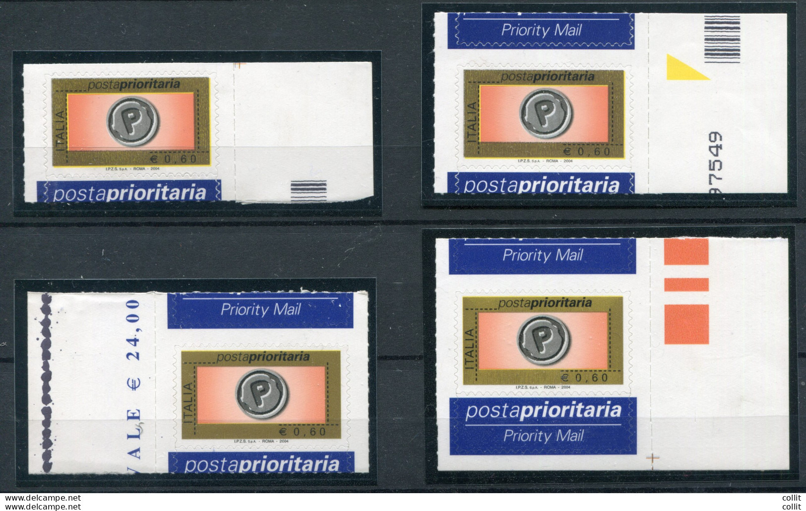 2004 Posta Prioritaria € 0,60 Quattro  Varietà - Variétés Et Curiosités