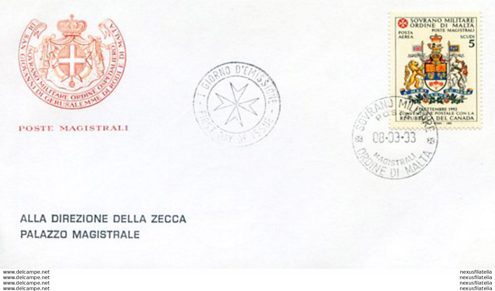 Canada 1993. FDC. - Sovrano Militare Ordine Di Malta