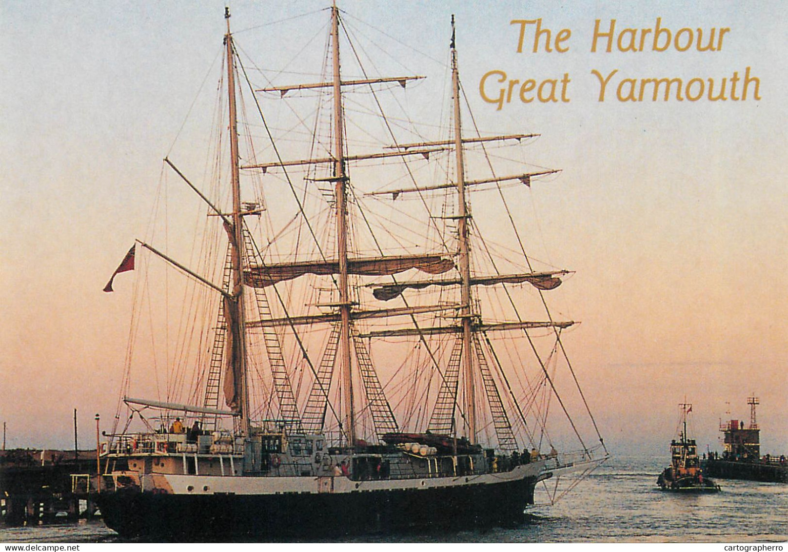 Navigation Sailing Vessels & Boats Themed Postcard The Great Yarmouth Harbour - Segelboote