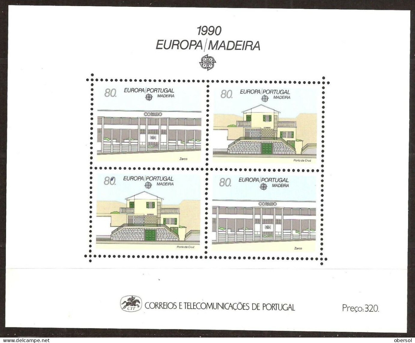 Portugal, Madeira 1990, Block MNH Architecture Europa CEPT - Nuevos