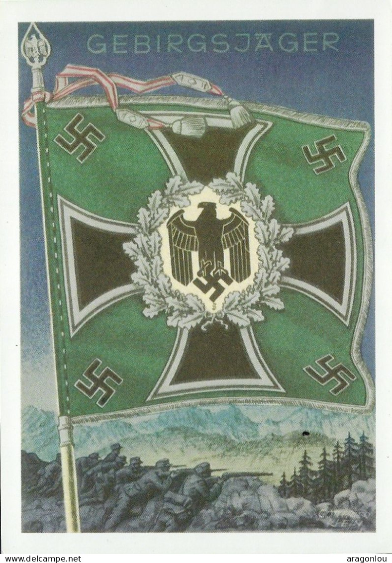 Europa - Deutschland-Drittes Reich - Postkarte  -    Fahne Der Gebirgsjäger  -  Entwurf Von Gottfried Klein , München - Guerre 1939-45