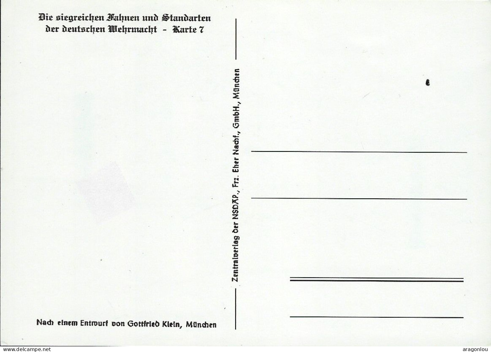 Europa - Deutschland-Drittes Reich - Postkarte  -    Fahne Der Gebirgsjäger  -  Entwurf Von Gottfried Klein , München - Weltkrieg 1939-45