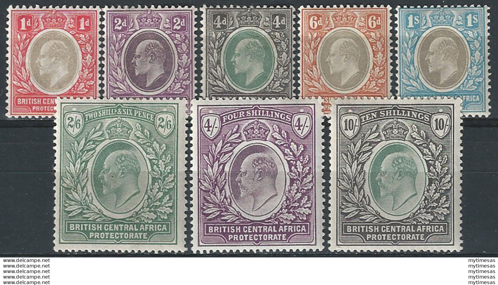 1903-04 British Central Africa Edoardo VII 8v. MH S.G. N. 59/65 - Andere & Zonder Classificatie