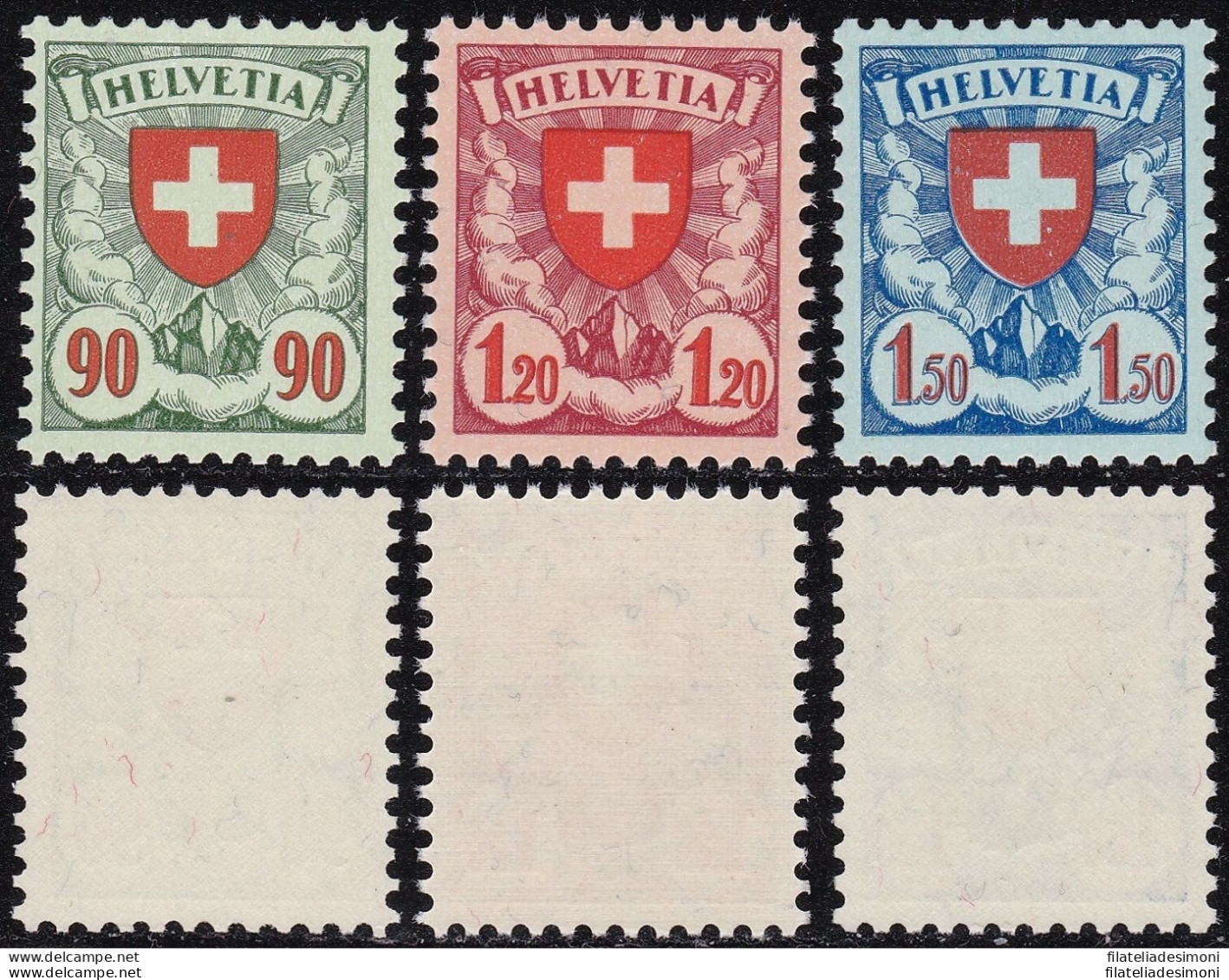 1924 SVIZZERA , N° 208b/210b  Stemmi MNH/** - Autres & Non Classés