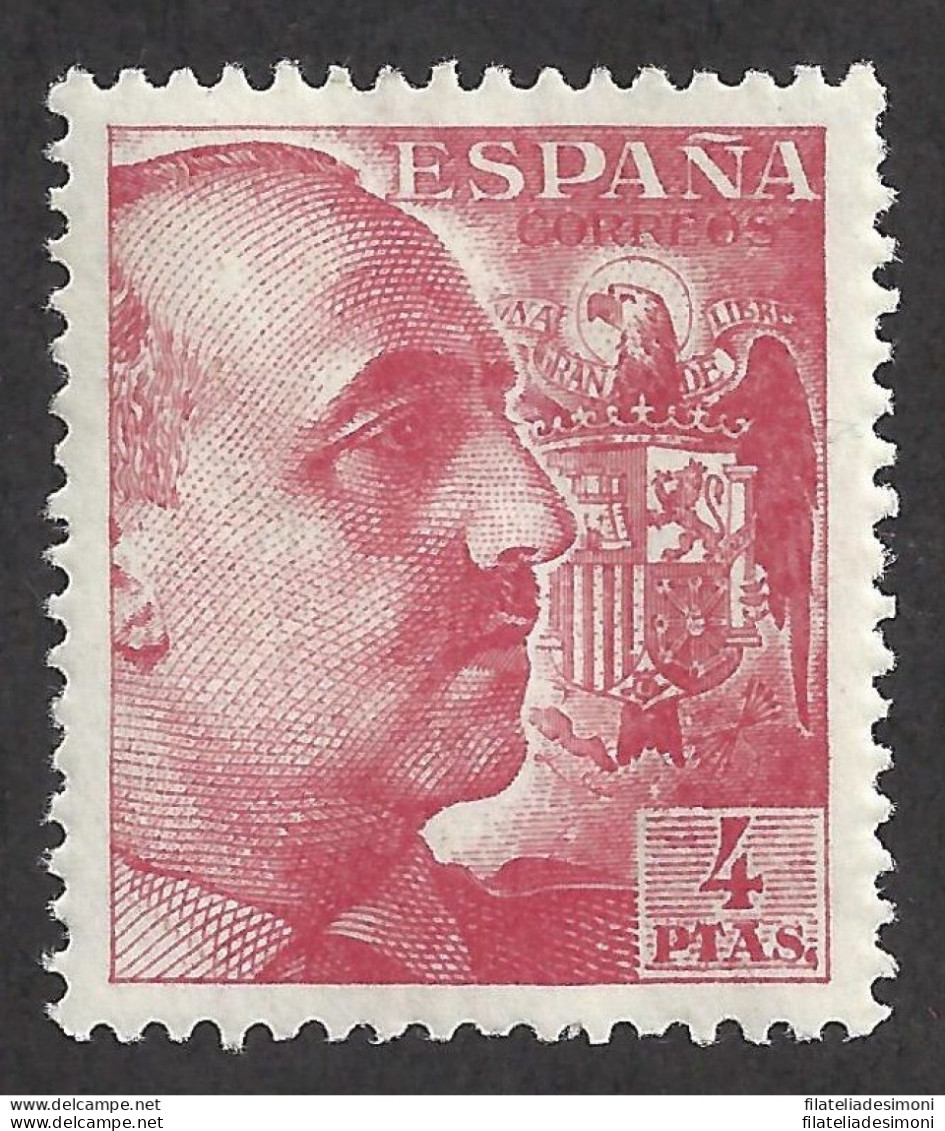 1939-41 SPAGNA/SPAIN - N° 690 Generale Franco  4 Ptas Carminio MNH/** - Other & Unclassified