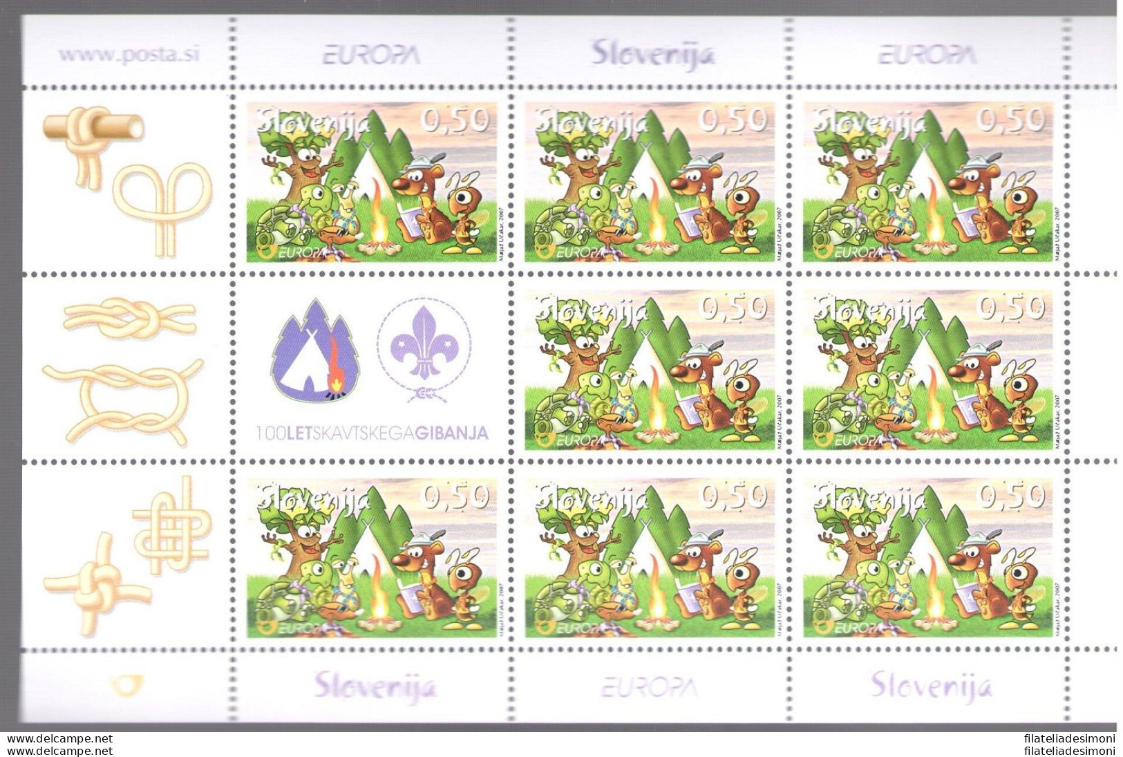 2007 EUROPA CEPT, Slovenia - Slovenija, Minifoglio "Scouts" MNH** - Otros & Sin Clasificación