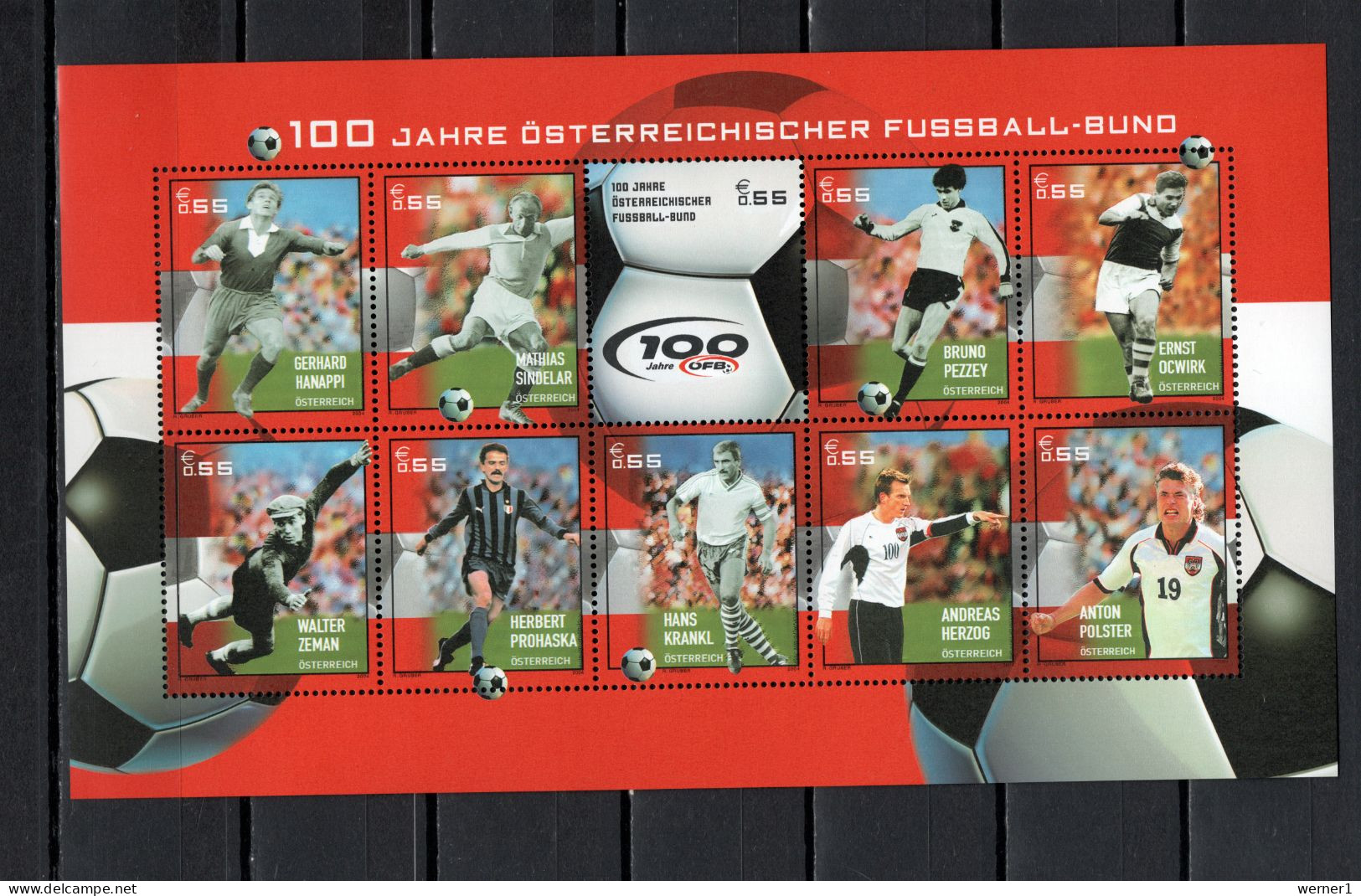 Austria 2004 Football Soccer, Austrian Football Association 100 Years Sheetlet MNH - Neufs