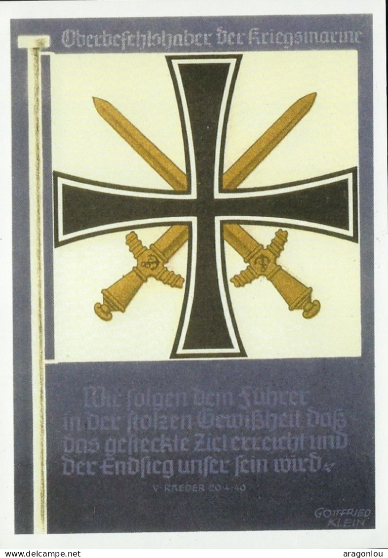 Europa - Deutschland-Drittes Reich - Postkarte  -    Fahne Der Kriegsmarine  -  Entwurf Von Gottfried Klein , München - Oorlog 1939-45