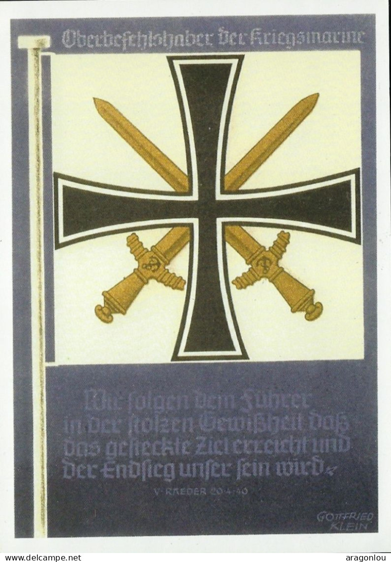 Europa - Deutschland-Drittes Reich - Postkarte  -    Fahne Der Kriegsmarine  -  Entwurf Von Gottfried Klein , München - Guerra 1939-45