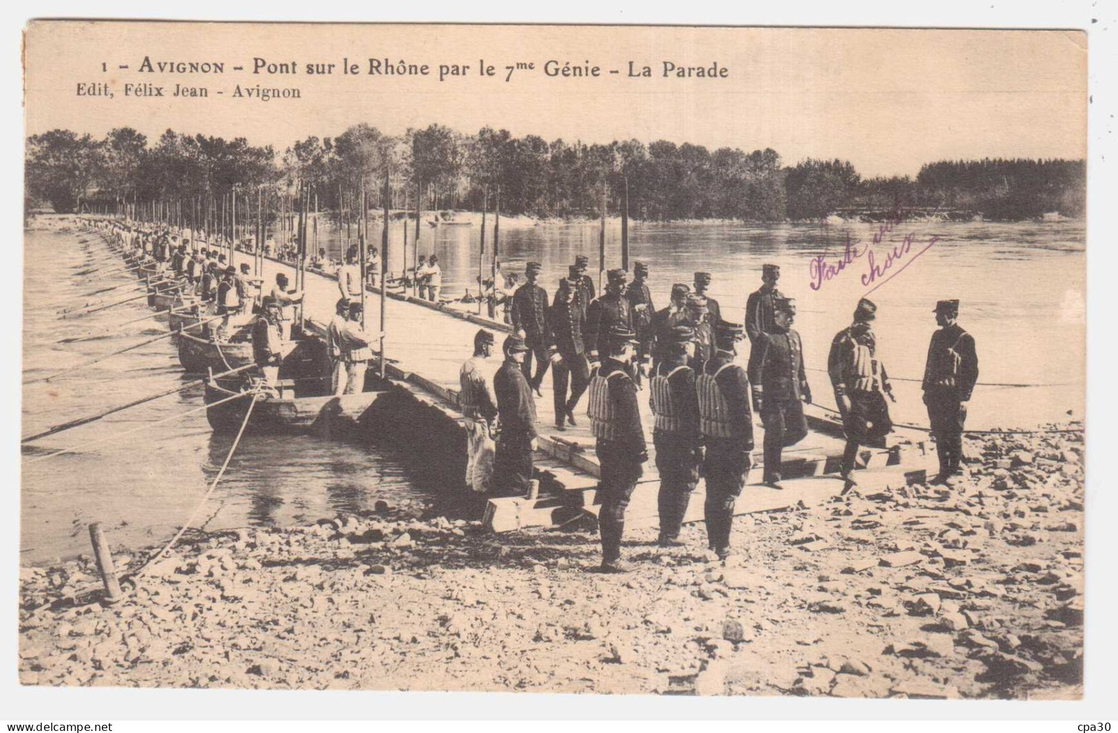 CARTE POSTALE ANCIENNE VAUCLUSE.AVIGNON.PONT SUR LE RHONE PAR LE 7e GENIE.LA PARADE - Avignon