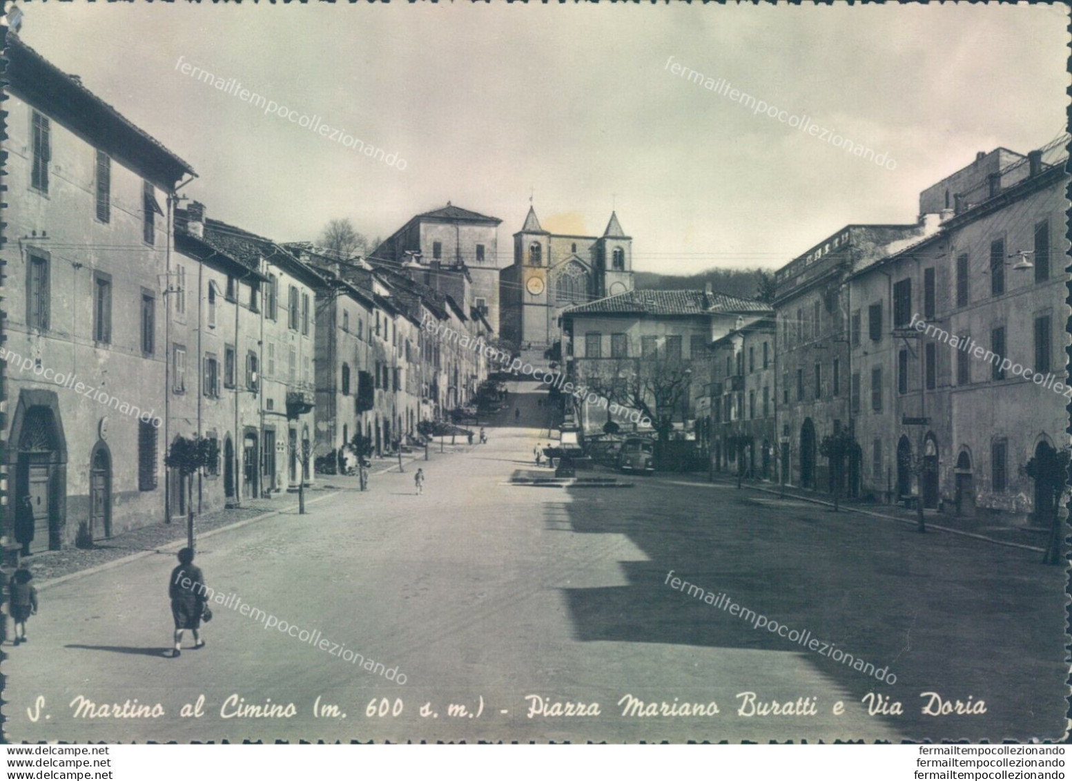 T450 Cartolina S.martino Al Cimino Piazza Mariano Buratti E Via Doria Viterbo - Viterbo