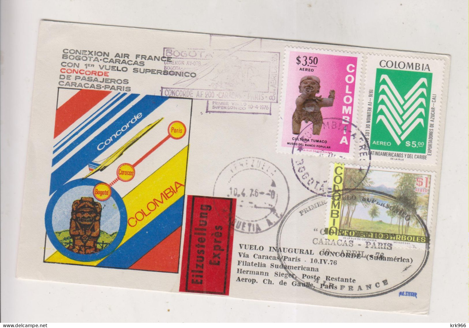 COLOMBIA 1976 BOGOTA   Airmail Cover To France - Colombia