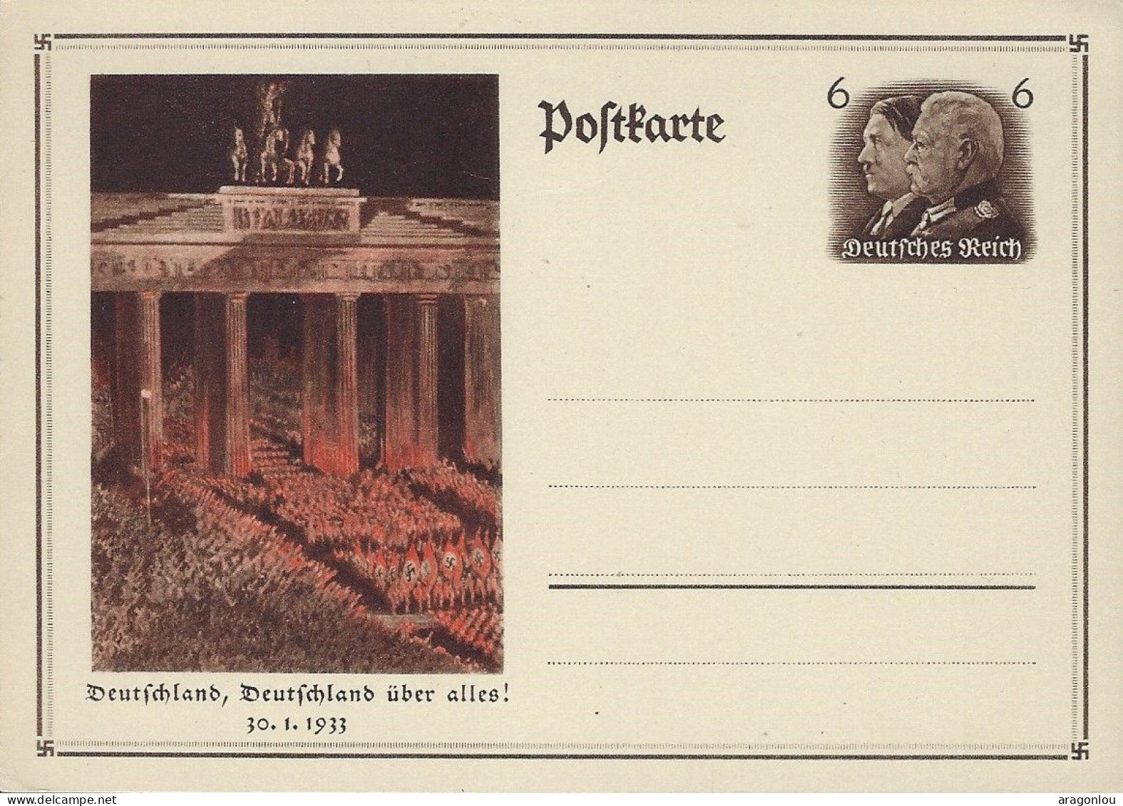 Europa - Deutschland-Drittes Reich - Postkarte  -    1933 - Guerra 1939-45