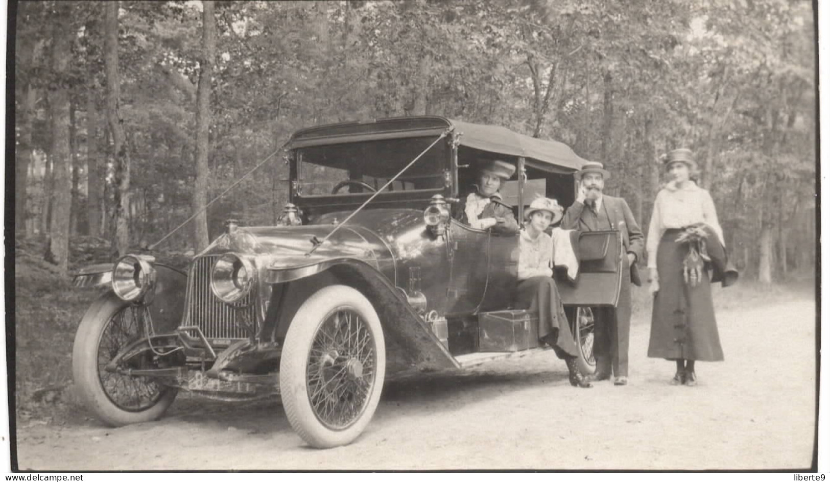 Automobile à FONTAINBLEAU 1915  Photo 6.5x11cm - Cars