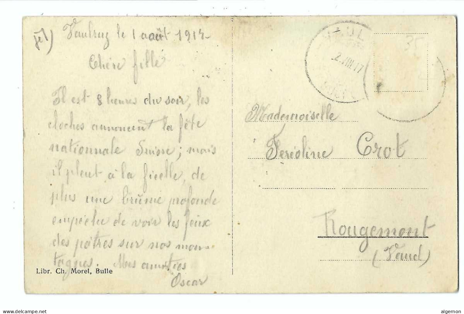 32439 - Vaulruz Gruyère 1917 - Autres & Non Classés