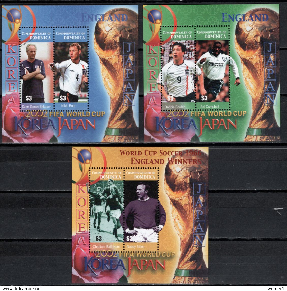 Dominica 2003 Football Soccer World Cup 3 S/s MNH - 2002 – Corée Du Sud / Japon