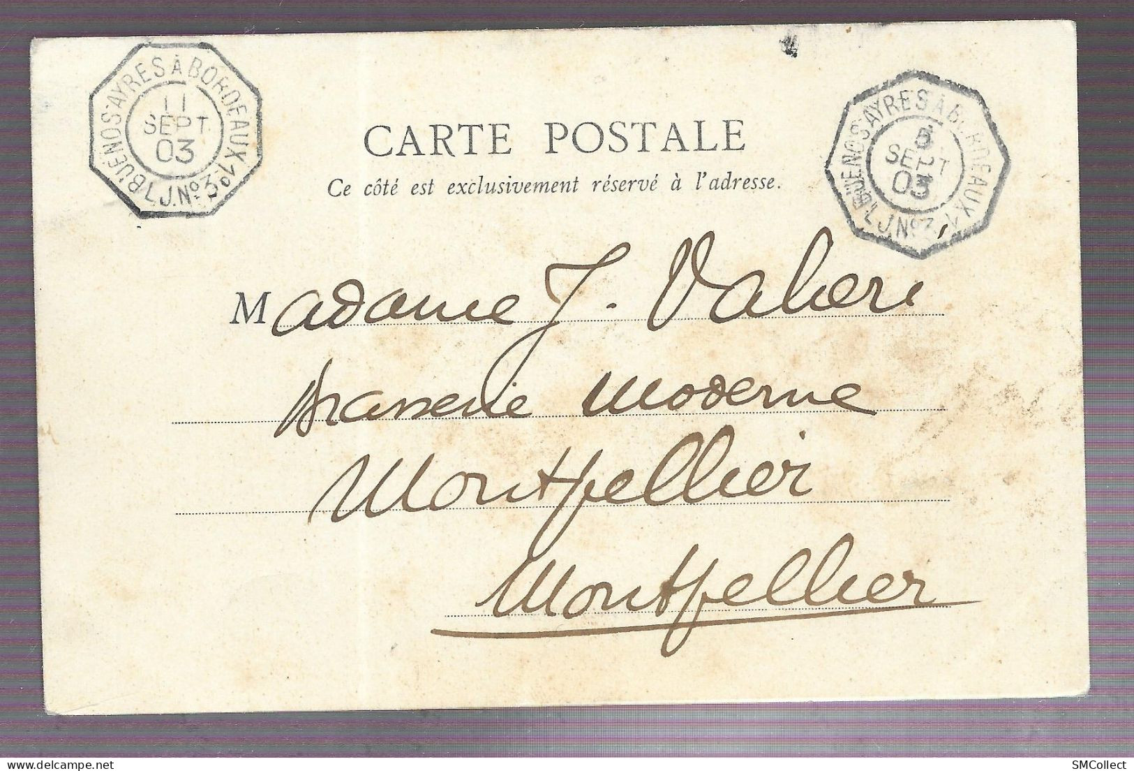 Sénégal, Cpa 1903. Rufisque, Le Marché + Cachet Ambulant LJ. N°3. Buenos Ayres à Bordeaux 1° (A17p19) - Sénégal