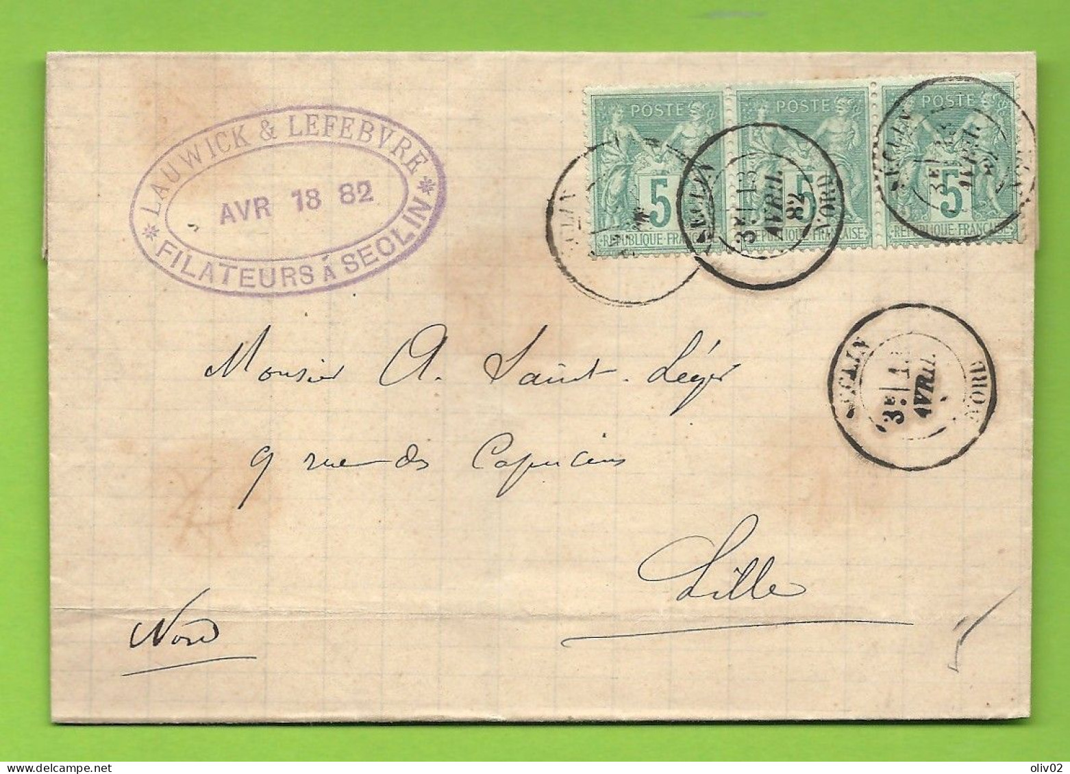 Nord - Seclin Pour Lille. 1882 - 1877-1920: Semi Modern Period