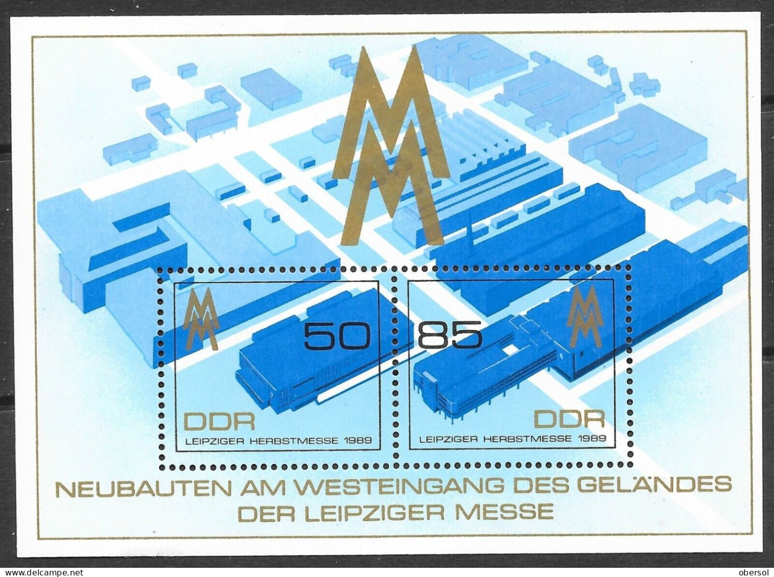 Germany DDR 1989 LEIPZIG FAIR MINIATURE SHEET MNH - 1981-1990