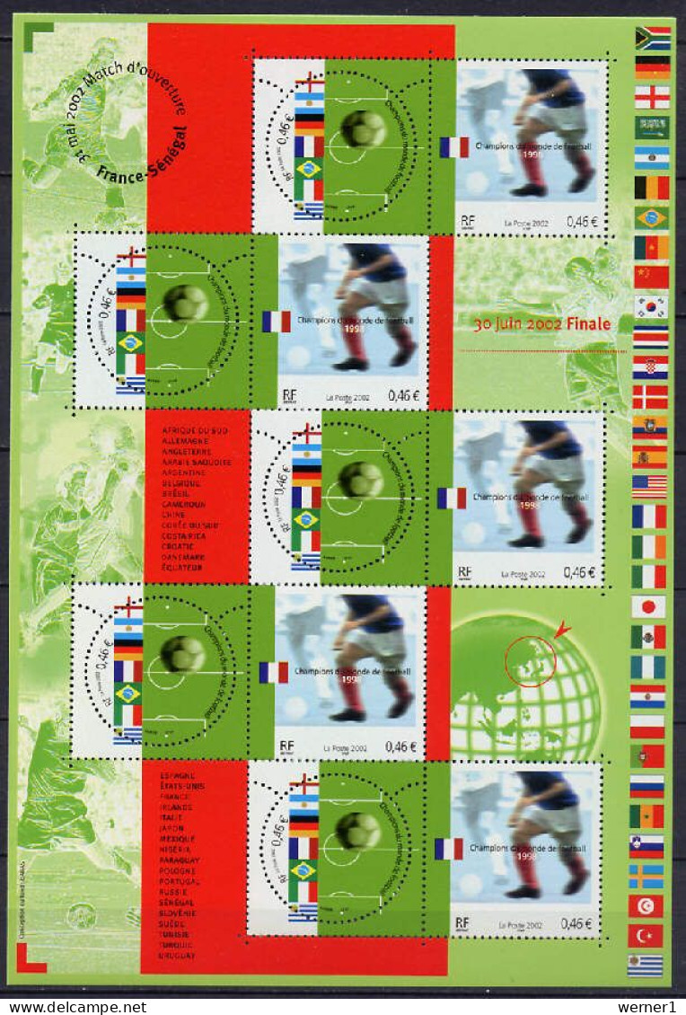 France 2002 Football Soccer World Cup Sheetlet MNH - 2002 – Südkorea / Japan