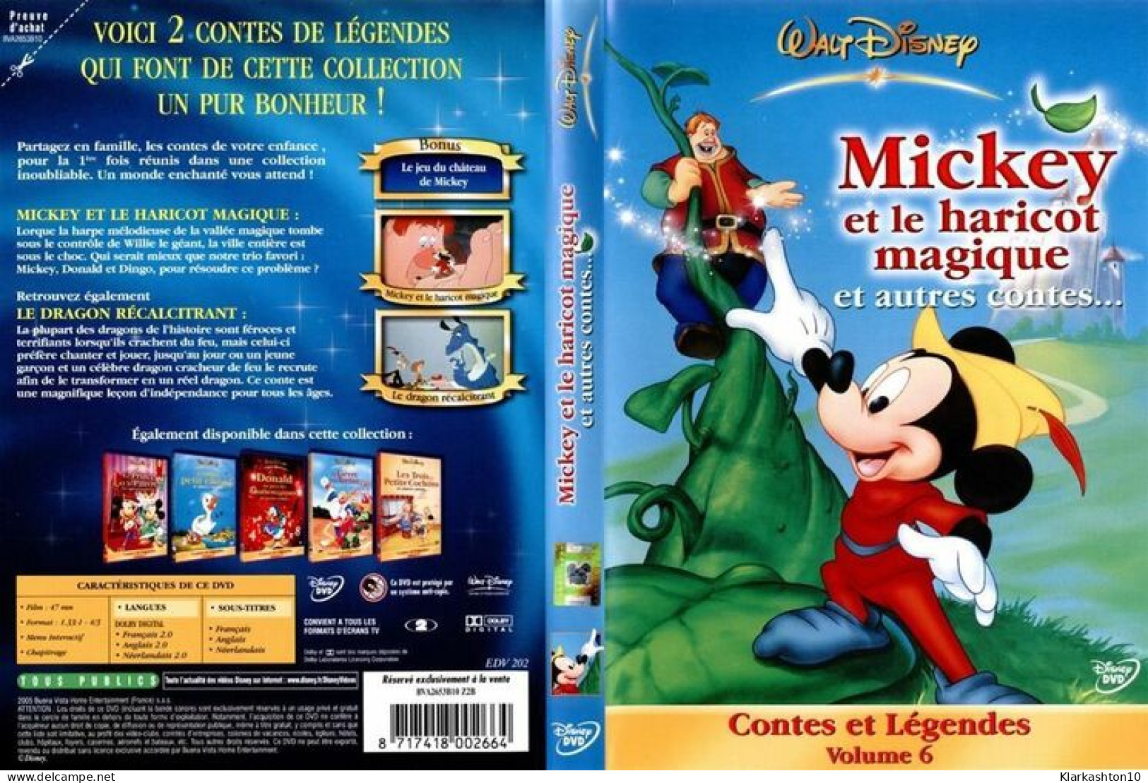 Contes Et Légendes - Vol.6 : Le Dragon Récalcitrant / Mickey Et Le Haricot Magique [FR Import] - Autres & Non Classés