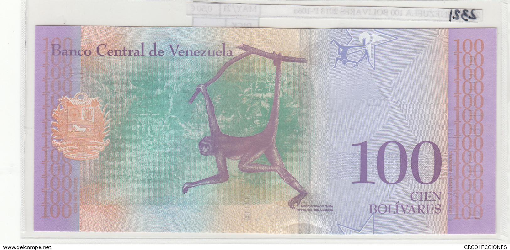 BILLETE VENEZUELA 100 BOLIVARES 2018 P-106a - Otros – América