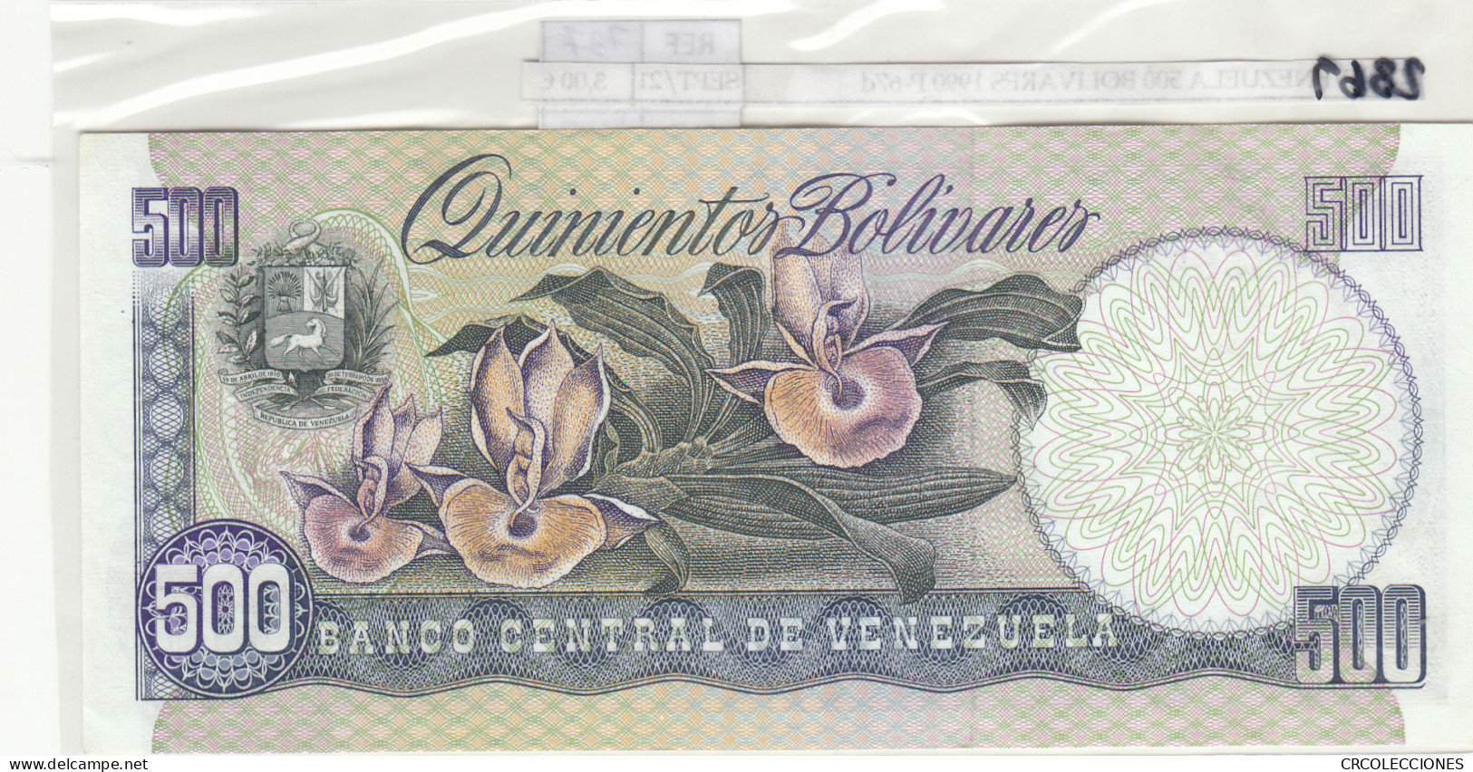 BILLETE VENEZUELA 500 BOLIVARES 1990 P-67d - Autres - Amérique